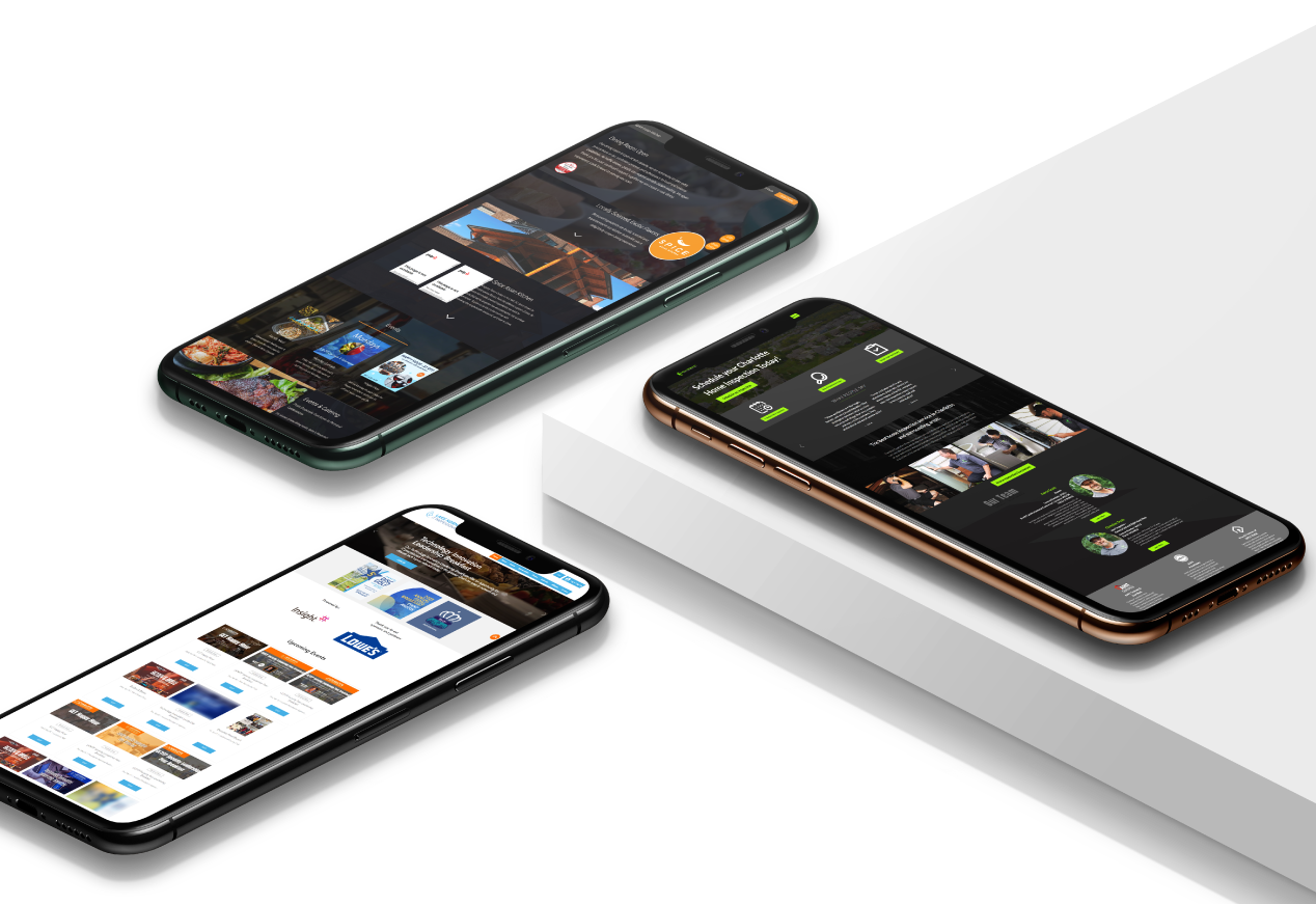 Website designs on mobile devices