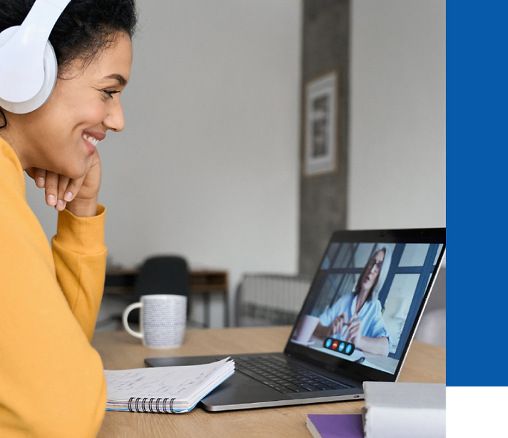 Next Wave Services team member on a video call